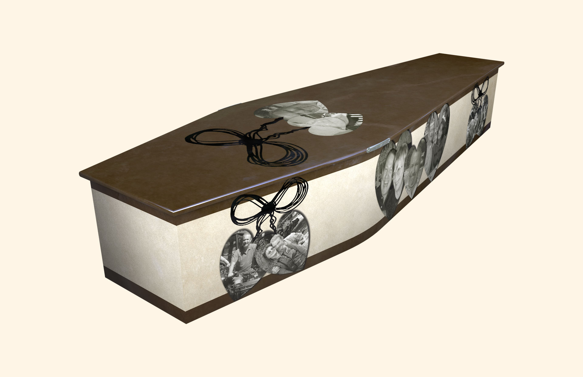 Family Ties over a traditional coffin